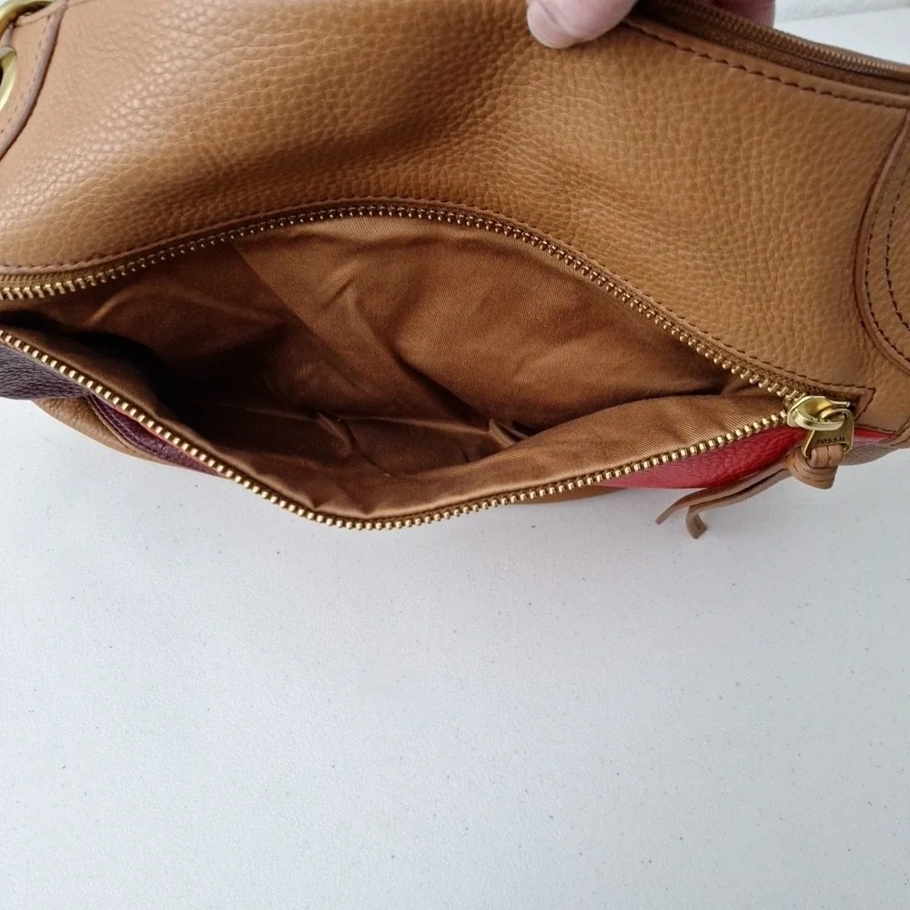 RARE Fossil Women's Karli Leather Large Hobo Bag Purse Multicolor NEAR MINT